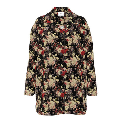 Womens Luxury Pyjama Shirt - Blooms Dark Botanicals Collection