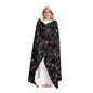 Hooded Sherpa Fleece Blanket - Orchid Dark Botanicals Collection (Kaleidoscope)