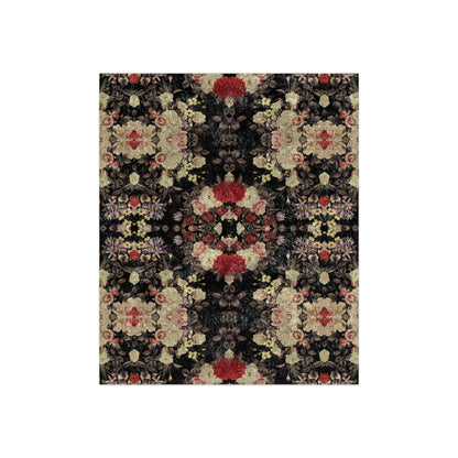 Crushed Velvet Blanket - Blooms Dark Botanicals Collection (Kaleidoscope)