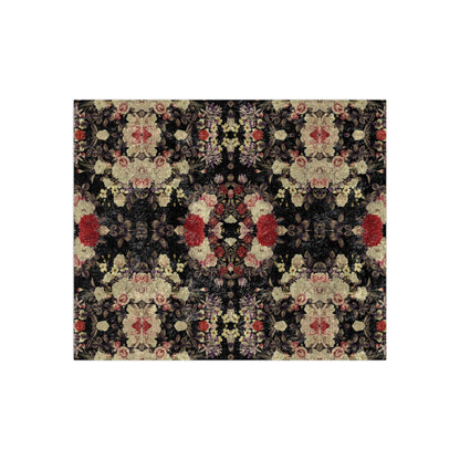 Crushed Velvet Blanket - Blooms Dark Botanicals Collection (Kaleidoscope)